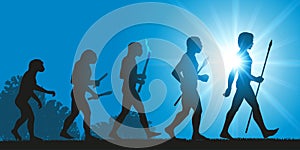 The evolution of man through the ages